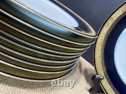 10Theodore Haviland Limoges cobalt blue and gold plated dinner plates Perfect10