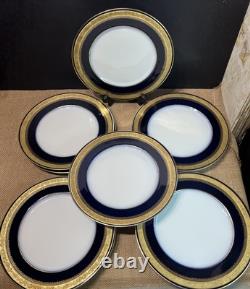 10Theodore Haviland Limoges cobalt blue and gold plated dinner plates Perfect10