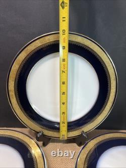 10Theodore Haviland Limoges cobalt blue and gold plated dinner plates Perfect10