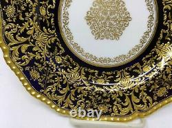 10.25 Royal Doulton Burslem Cobalt Blue Gold Encrusted Cabinet Plate Stunning