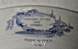 10 BLUE TRANSFERWARE DINNER PLATE HUDSON CITY Charles Meigh 1835