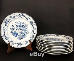 10 Blue Danube Japan Dinner Plates Vintage Blue Onion Scalloped Edge Set 10 1/4
