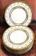 10 Cauldon for Tiffany Co NY 10 3/8 Dinner Plates Gold Etch Hand Painted EC