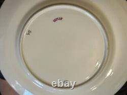 10 Cauldon for Tiffany Co NY 10 3/8 Dinner Plates Gold Etch Hand Painted EC