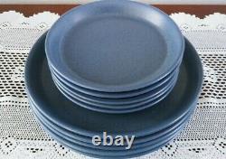 (10) Dansk Lindestone Sky Blue Dinner & Salad Plates