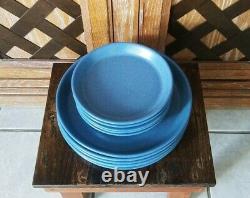 (10) Dansk Lindestone Sky Blue Dinner & Salad Plates