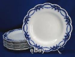 10 Flow Blue 9.25dia Plates In Sterling Pattern By Johnson Bros