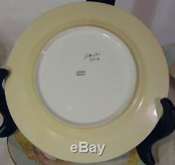 10 French Limoges Porcelain Dinner Plates Shell Seascape Nautilus 1906