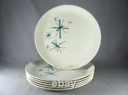 10 Salem North Star Northstar Atomic Starburst Turquoise Dinner Plates-Set of 6