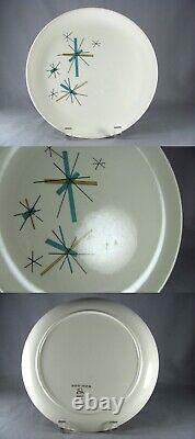 10 Salem North Star Northstar Atomic Starburst Turquoise Dinner Plates-Set of 6
