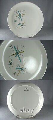 10 Salem North Star Northstar Atomic Starburst Turquoise Dinner Plates-Set of 6