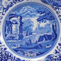 (10) Spode England Blue & White Italian Dinner Plates 10.25