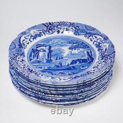 (10) Spode England Blue & White Italian Dinner Plates 10.25