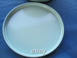 10 Vtg Heller Design Massimo Vignelli MCM Teal Blue Dinner Plates Melmac 10