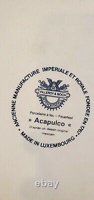 10x 10 Dinner Plate set ACAPULCO Villeroy & Boch Blue Mark Luxembourg Vintage