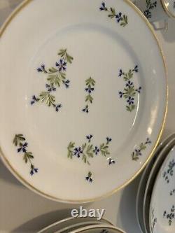 11 18th Century French Empire Porcelain Cornflower Sprig