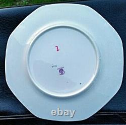 11 Antique George Jones & Son Crescent Cobalt Bird Gold Gilt Dinner Plates Eng