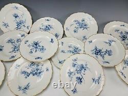 11+ Antique KPM Berlin Porcelain China Elegant Hand Painted Blue White Plate Set