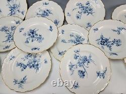 11+ Antique KPM Berlin Porcelain China Elegant Hand Painted Blue White Plate Set