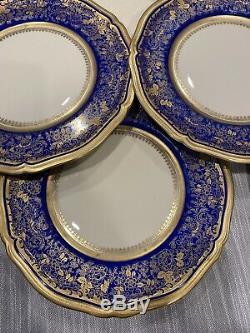 11 Antique Rosenthal Ivory Germany Blue With Gold Dinner Plates- Exellent Cond