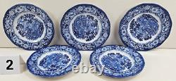 11 Pc Staffordshire Liberty Blue Dinner Bread Plates Vintage Floral England Lot