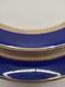 11 Pieces Antique Wedgwood England 9130 Cobalt Blue Gold Rim Filigree Plates