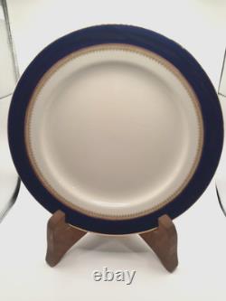 11 Pieces Antique Wedgwood England 9130 Cobalt Blue Gold Rim Filigree Plates