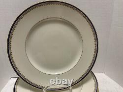 11 Schlaggenwald VIENNA DINNER PLATES Ivory Blue & Gold Vintage Czechoslovakia