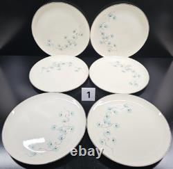 11 Taylor Smith Taylor Blue Lace Dinner Plates Set Vintage Floral Dishes MCM Lot