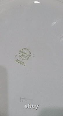 (11) Wedgwood England Embossed Queensware 10 1/4 Dinner Plates Blue Shell Edge