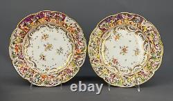 12 Antique 19th Century Capodimonte Painted Floral 9 7/8 Dinner Plates Mint