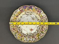 12 Antique 19th Century Capodimonte Painted Floral 9 7/8 Dinner Plates Mint