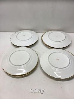 12 Antique Hand Painted Floral Colbalt Blue, Gilted Gold A. B. Pearce Ludgate Hill