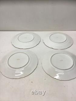 12 Antique Hand Painted Floral Colbalt Blue, Gilted Gold A. B. Pearce Ludgate Hill