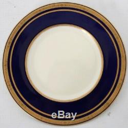 12 Antique Minton Bone China For Tiffany & Co Gold Encrusted Cobalt Blue Plates