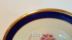 12 Cobalt Blue & Gold Floral Centers Lenox Special Service Or Dinner Plates