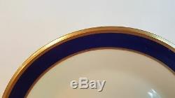 12 Cobalt Blue & Gold Lenox Special Service Or Dinner Plates 10 5/8 Wide