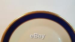 12 Cobalt Blue & Gold Lenox Special Service Or Dinner Plates 10 5/8 Wide