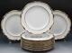 12 Copeland Spode Stafford Blue Leaf & Gold Dinner Plates T. Goode 10.5 9688