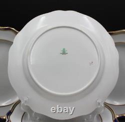 12 Copeland Spode Stafford Blue Leaf & Gold Dinner Plates T. Goode 10.5 9688