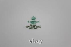 12 Copeland Spode Stafford Blue Leaf & Gold Dinner Plates T. Goode 10.5 9688