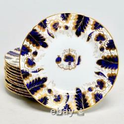 (12) Copelands Grosvenor For Tiffany Culross Cobalt Blue Dinner Plates, 10.5