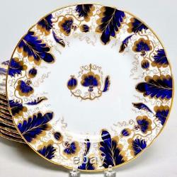 (12) Copelands Grosvenor For Tiffany Culross Cobalt Blue Dinner Plates, 10.5