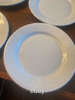 12 DINNER PLATES Platinum Blue Railroad BUFFALO China NEW YORK HAVEN & HARTFORD