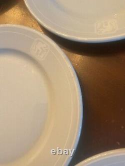 12 DINNER PLATES Platinum Blue Railroad BUFFALO China NEW YORK HAVEN & HARTFORD