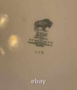 12 DINNER PLATES Platinum Blue Railroad BUFFALO China NEW YORK HAVEN & HARTFORD
