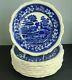 12 Dinner Plates 10 1/2 Wide Spode Tower Blue Gadroon Edge Old Mark