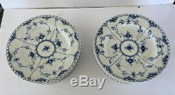 12 Dinner Plates Royal Copenhagen Blue Fluted Full Lace 10 #1084