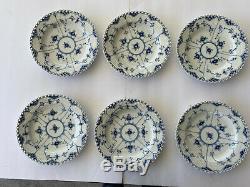 12 Dinner Plates Royal Copenhagen Blue Fluted Full Lace 10 #1084