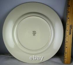 12 Lenox Buchanan Dinner Plates U. S. A. China Cobalt & Tan Scrolls Presidential